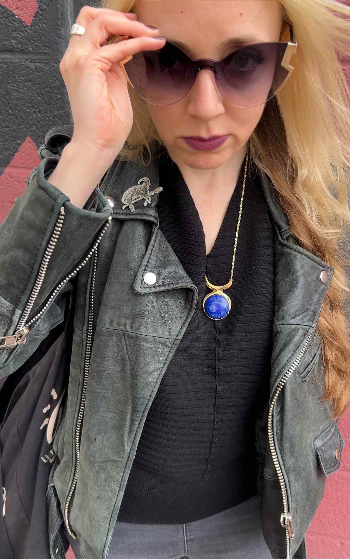 Elemental Child Crystal Crowns Brass Priestess Necklace :: Brass :: Lapis