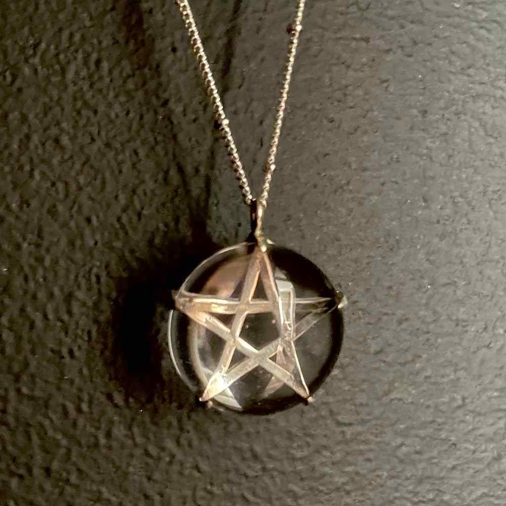 Elemental Child Crystal Crowns Jewelry Priestess Charm Necklace :: brass :: pentacle