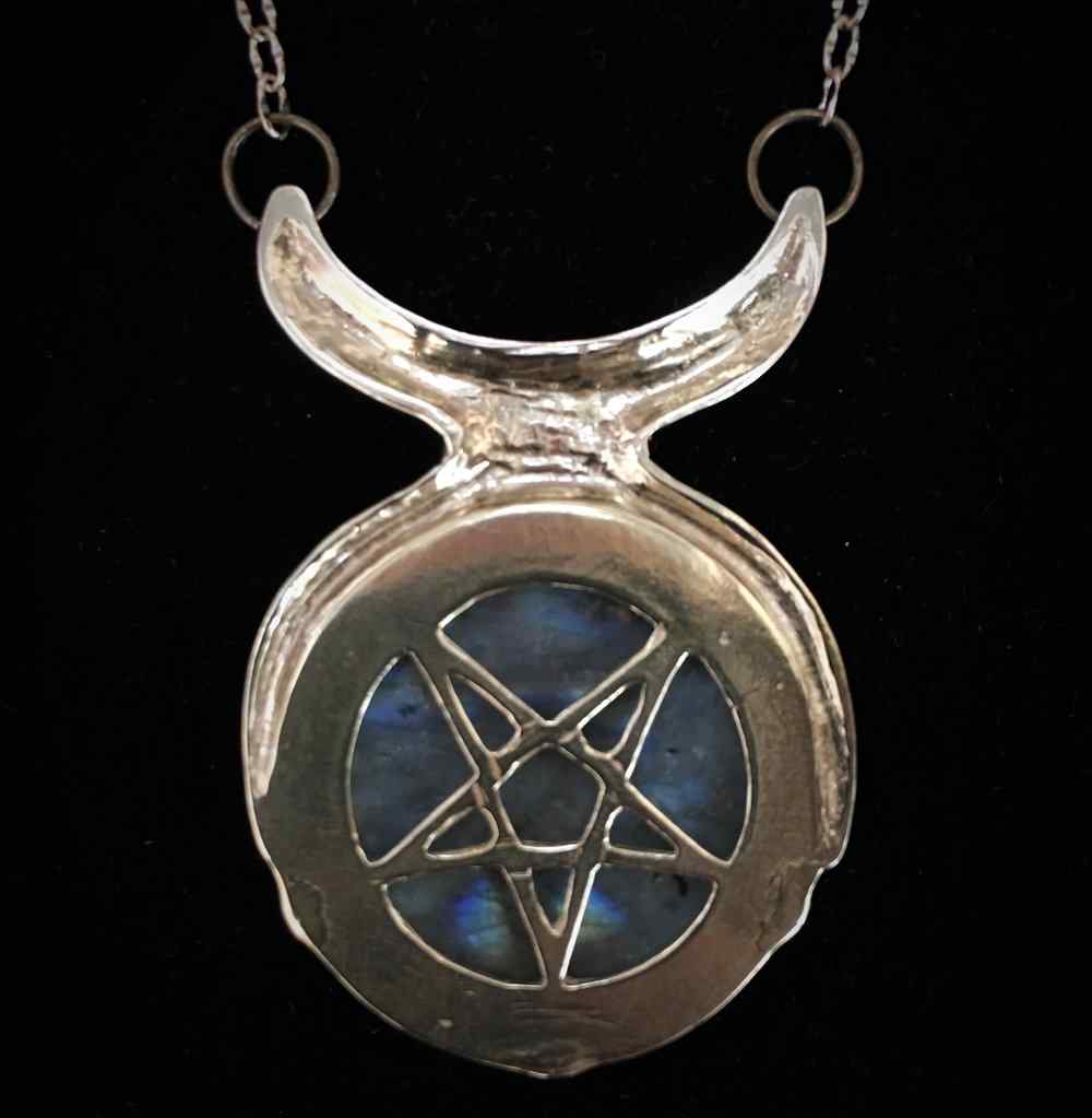 Elemental Child Crystal Crowns Jewelry Priestess Necklace :: Brass :: Faceted Labradorite