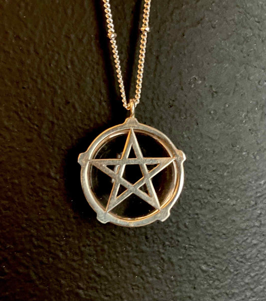Elemental Child Crystal Crowns Jewelry Priestess Charm Necklace :: brass :: pentacle