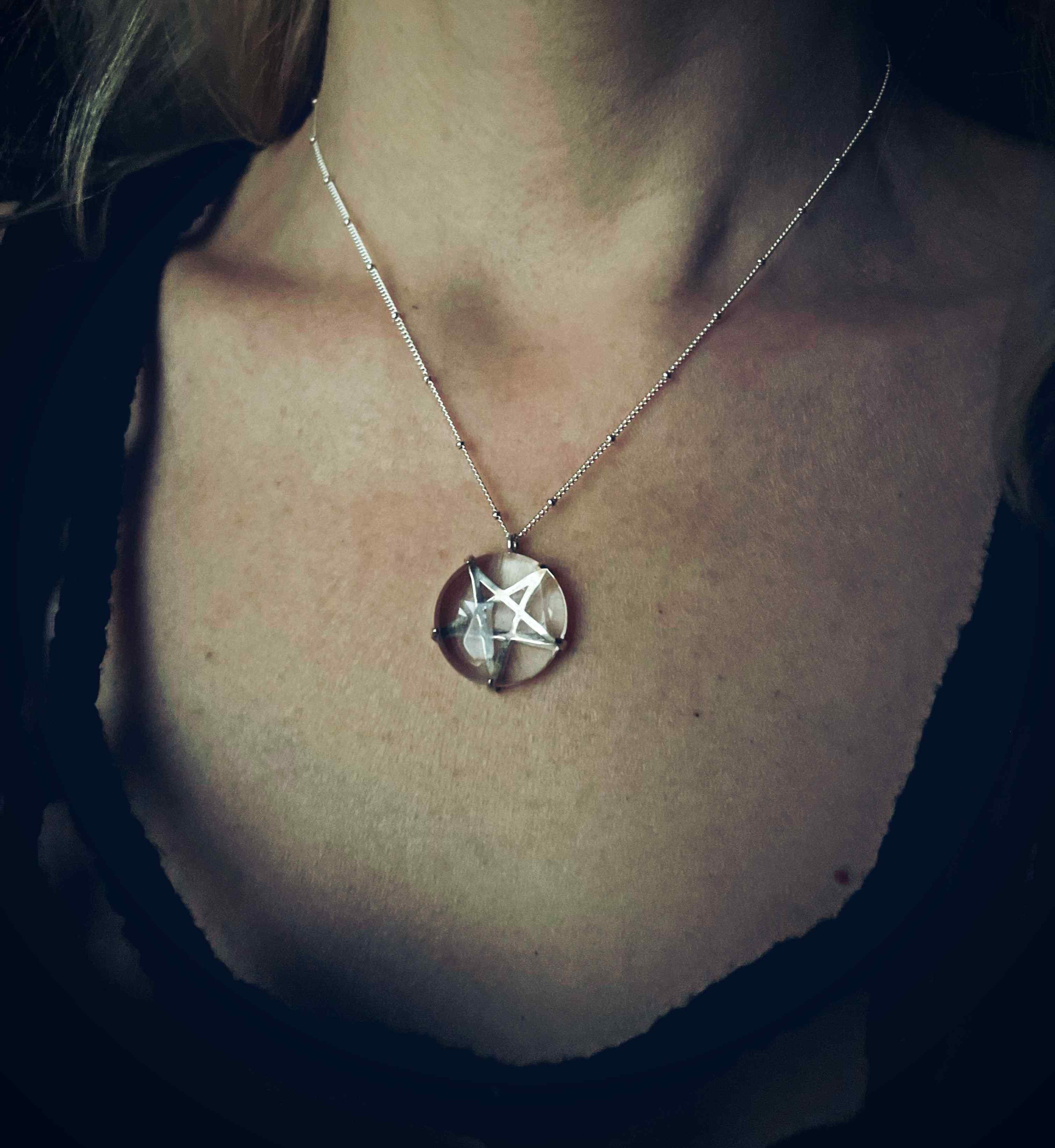 925 Silver Pentagram Necklace - Stunning Elegance